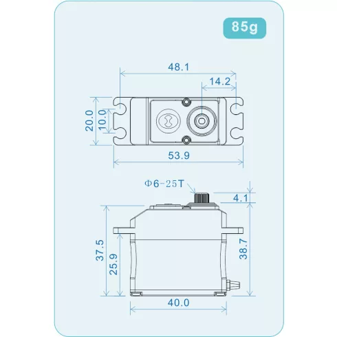 THETA RAZOR-X1 Brushless HV Digitális NFC Programozható Szervó ( 0,12sec 52Kg/8,4V )