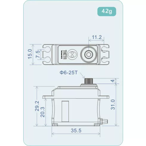 THETA THM 988 Brushless HV Digitális Programozható Midi Szervó ( 0,07sec 15Kg/8,4V )