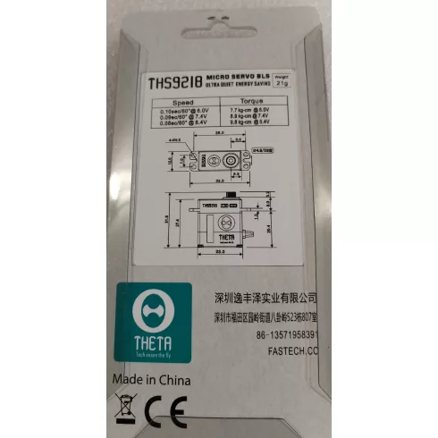 THETA THS 921B Brushless HV Digitális Programozható Micro Szervó ( 0,08sec 9,8Kg/8,4V )